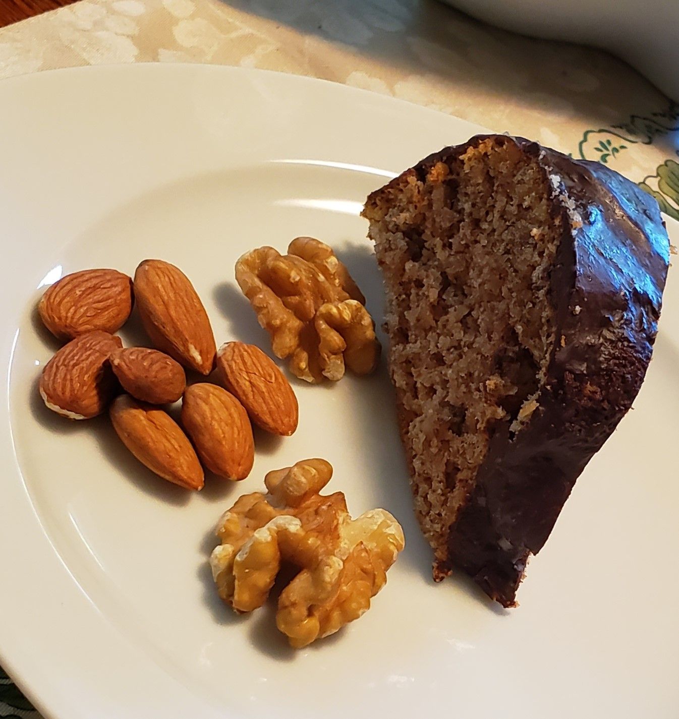 Two Nuts Cake with Chocolate Icing